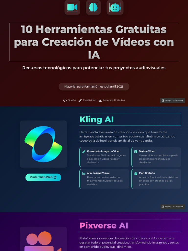 10 Herramientas Gratuitas de IA para Vídeos | PDF | Aplicación movil ...