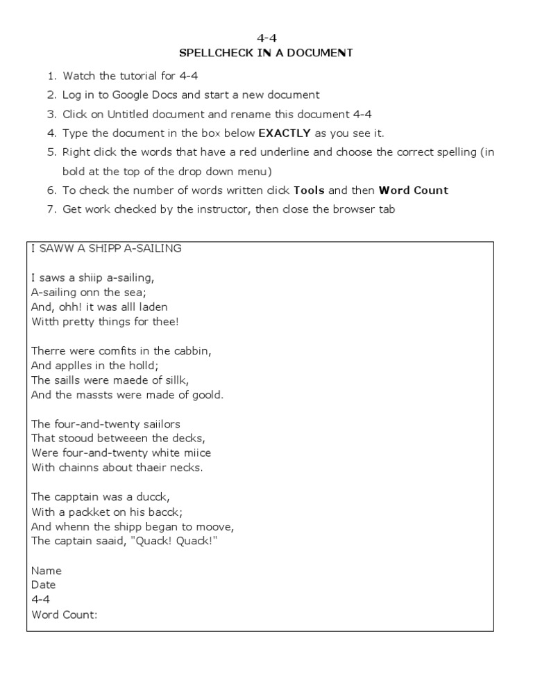 4-4 Spellcheck in A Document | PDF