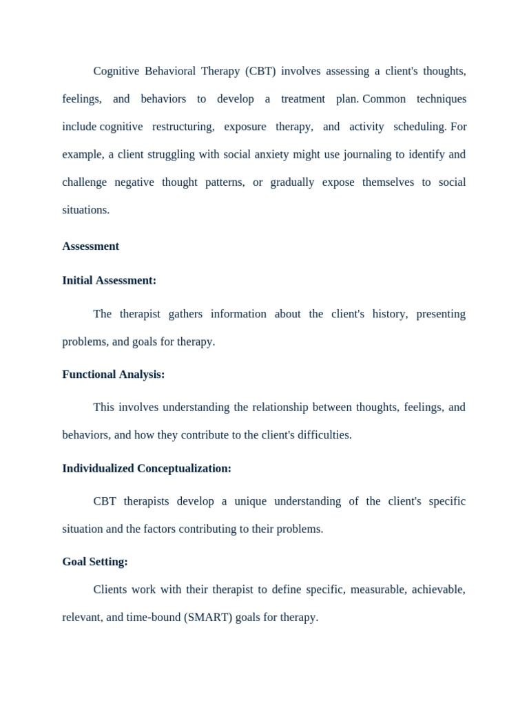 CBT Techniques for Anxiety and Depression | PDF | Cognitive Behavioral ...