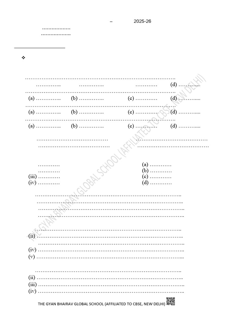 UT Question Paper Sample Formate 2025-26 | PDF