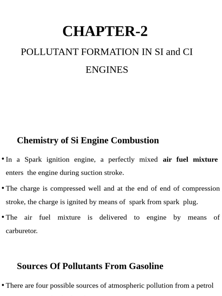Chapter 2 Pollutant Formation | PDF | Combustion | Exhaust Gas