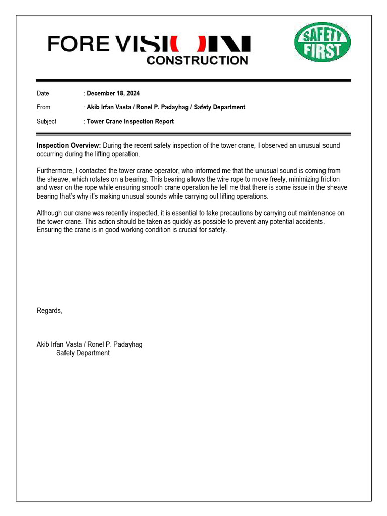 Crane Sheave Inspection Findings | PDF