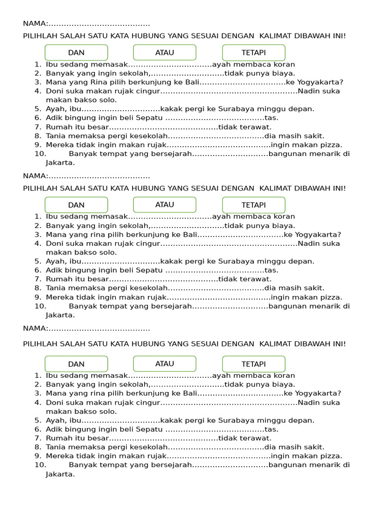 Pilihan Kata Hubung dalam Kalimat | PDF