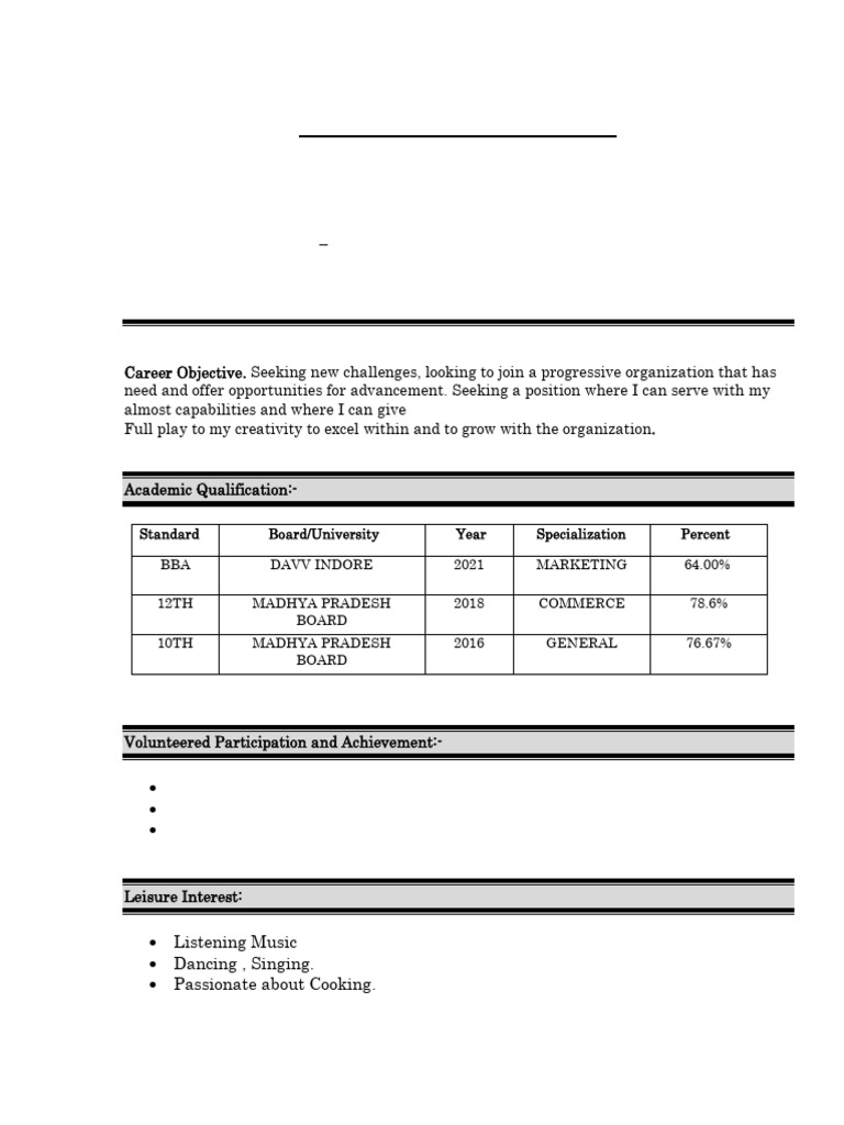 Vinay Rajawat's CV - Madhya Pradesh | PDF