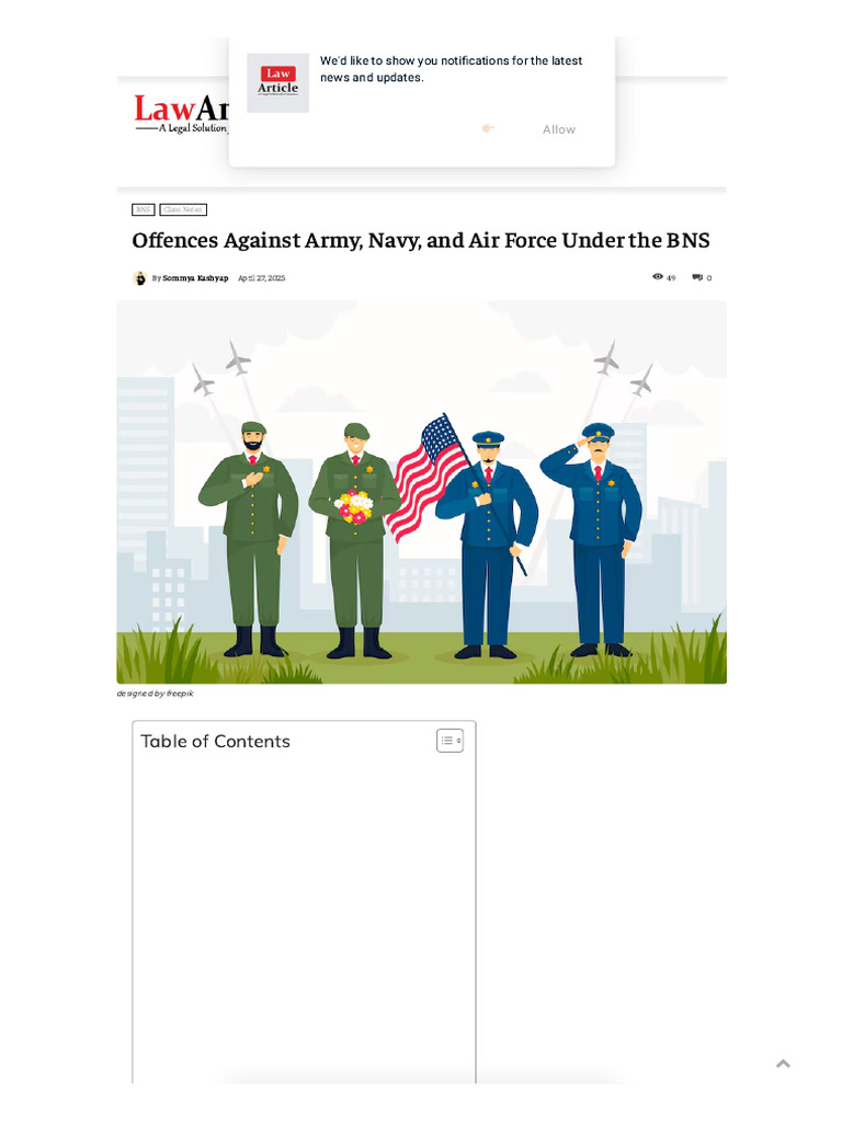 Offences Against Armed Forces in BNS | PDF | Crimes | Crime & Violence