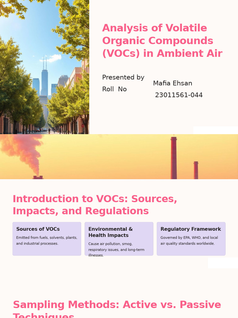 Analysis of Volatile Organic Compounds VOCs in Ambient Air | PDF ...