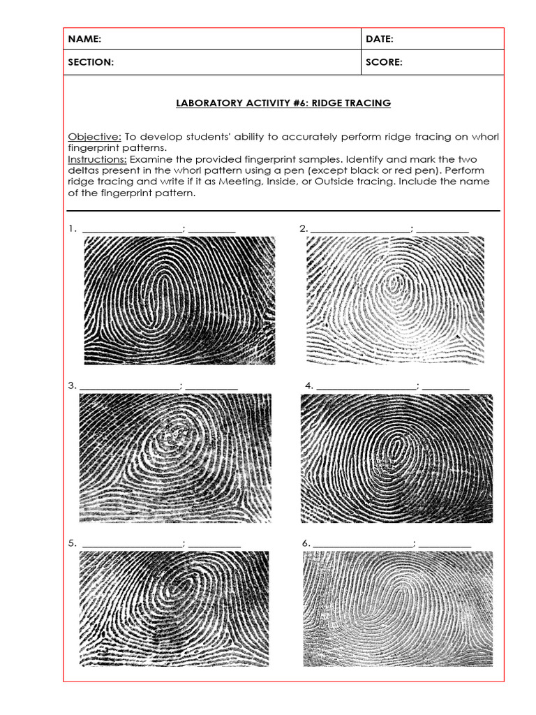 Activity 7 - Ridge Tracing | PDF