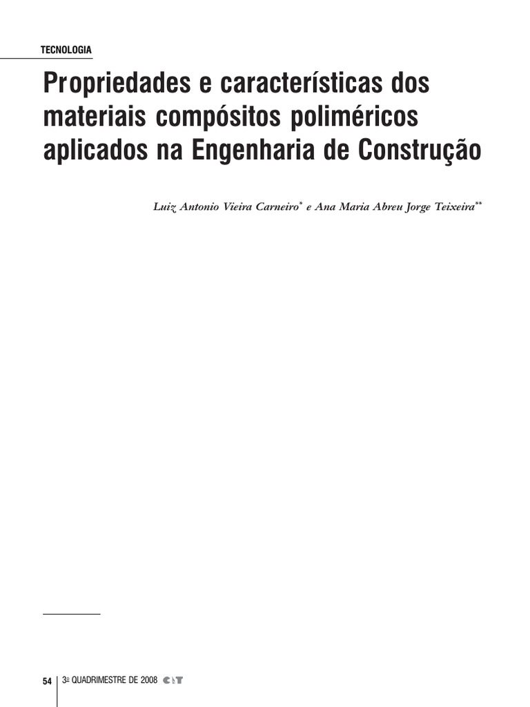 Materiais Compósitos Poliméricos na Construção | PDF | Material ...