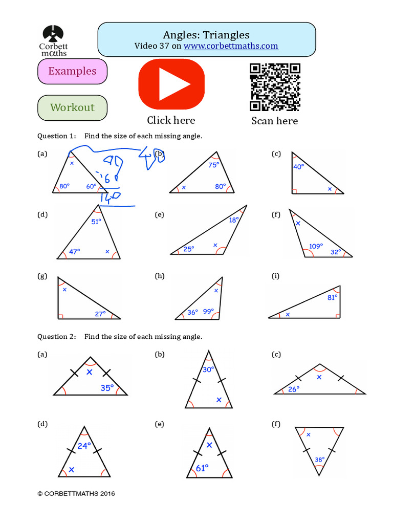 Angles in A Triangle pdf1 | PDF | Triangle | Angle