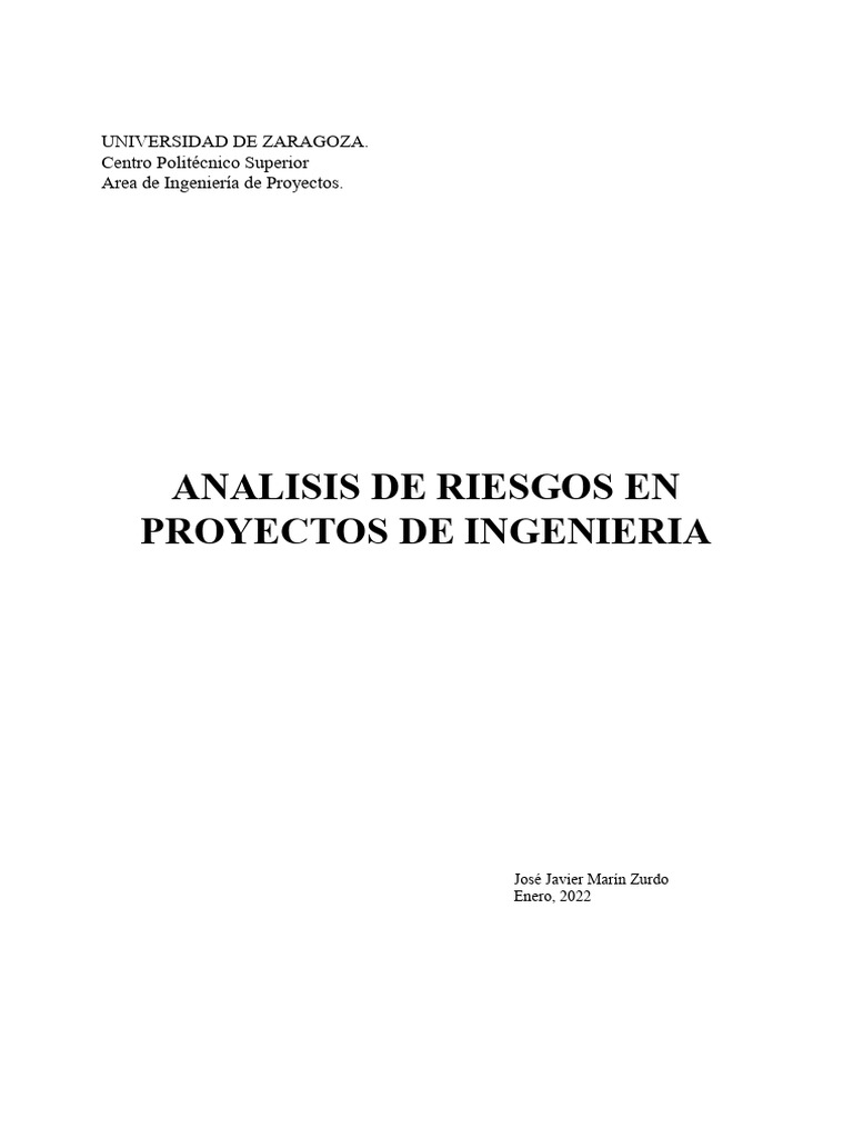 Análisis de Riesgos en Proyectos de Ingeniería | PDF | Riesgo | Mercado ...