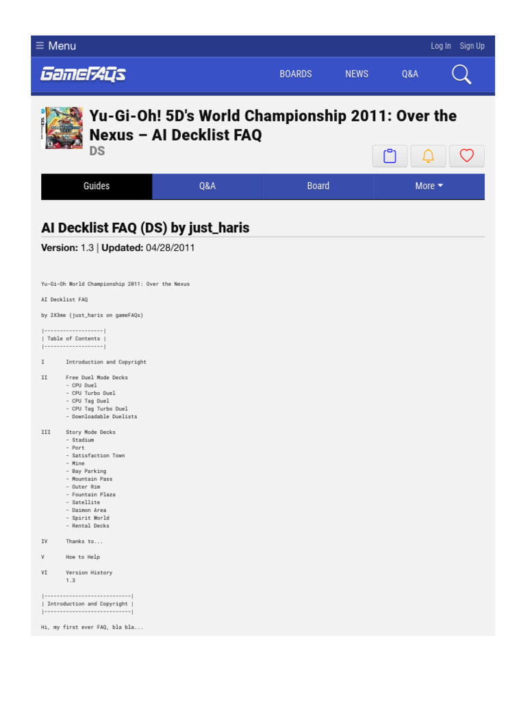yugioh world championship 2011 card list Yu-Gi-Oh! 5D's Over the Nexus 5Ds game ever This deck is unfair |