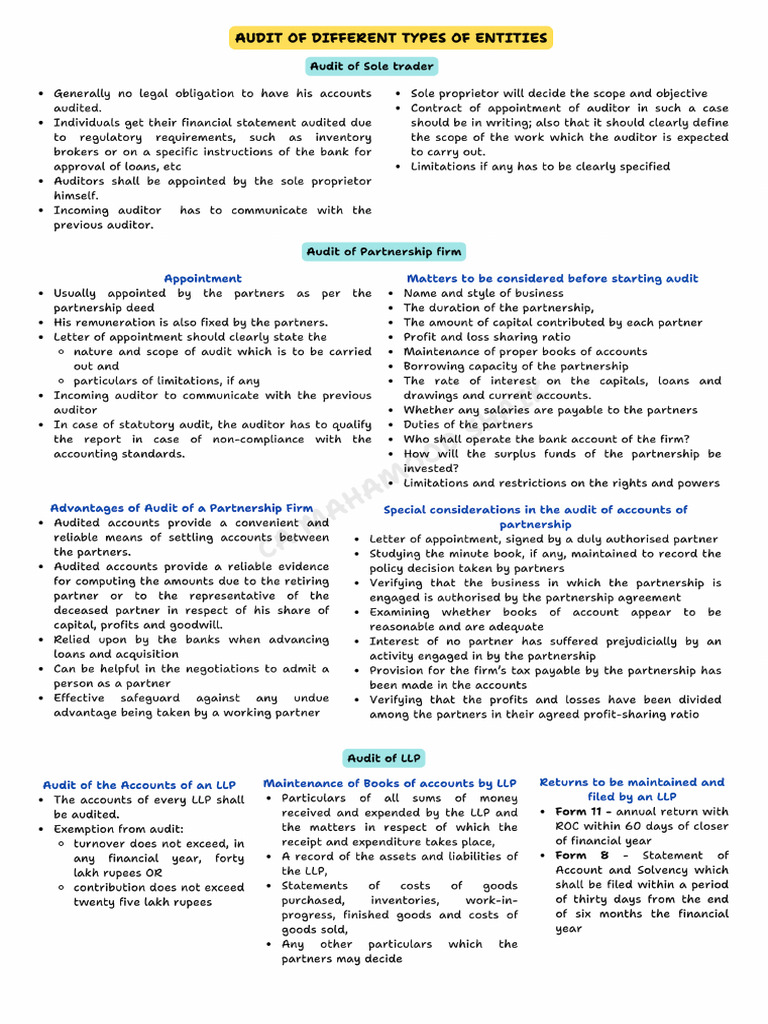 Audit Guidelines for Sole Traders and Partnerships | PDF | Audit | Expense
