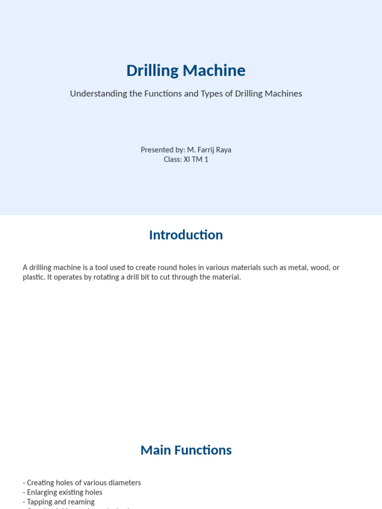 Drilling Machine Presentation Styled | PDF