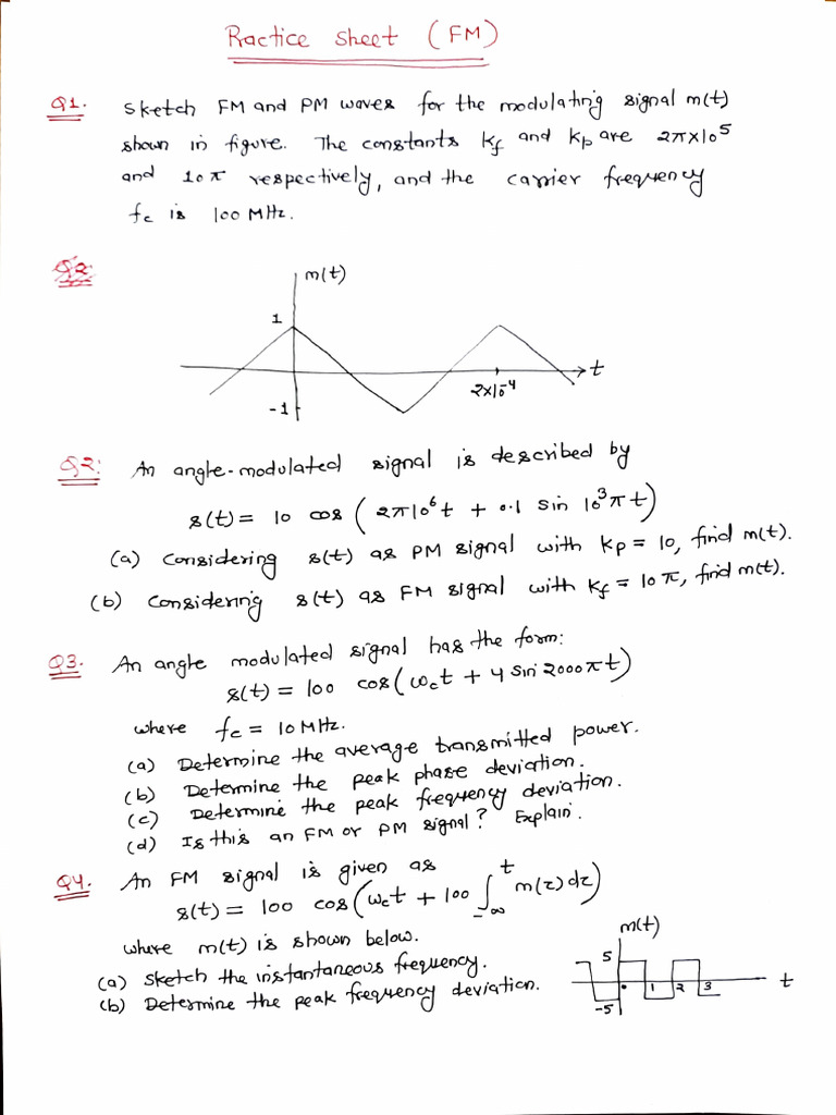 Practice Sheet 1 Fm Pdf