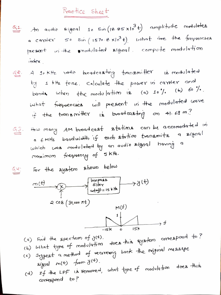 Practice Sheet 3 Am Pdf