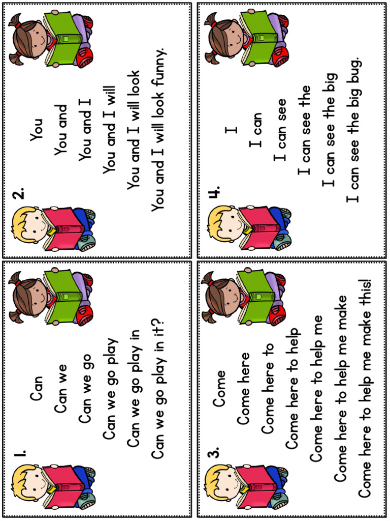 Simple Sentences for Early Readers | PDF