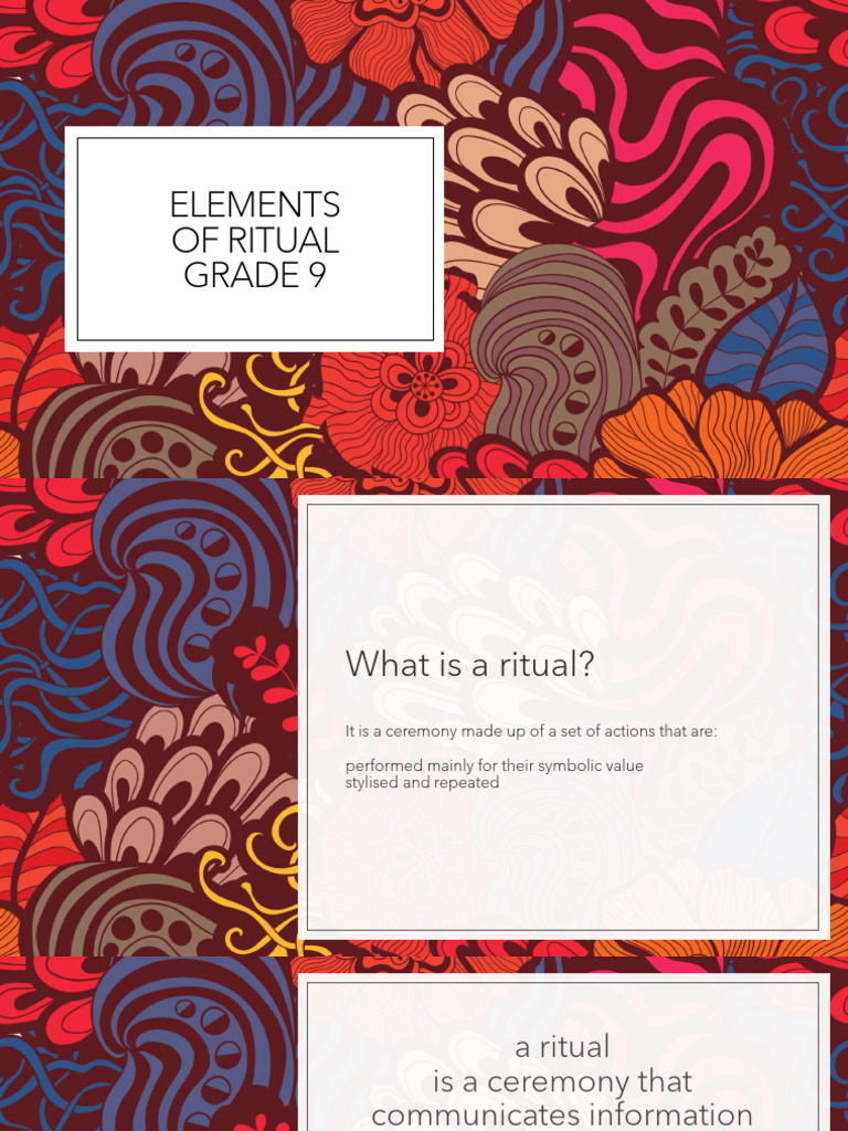 Key Elements of Rituals Explained | PDF