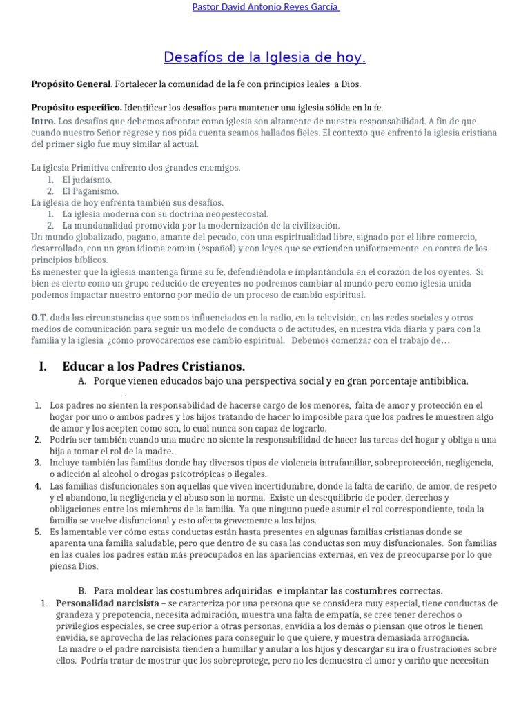 Desafíos de la Iglesia Evangélica Actual | PDF | Ateísmo | Pentecostalismo