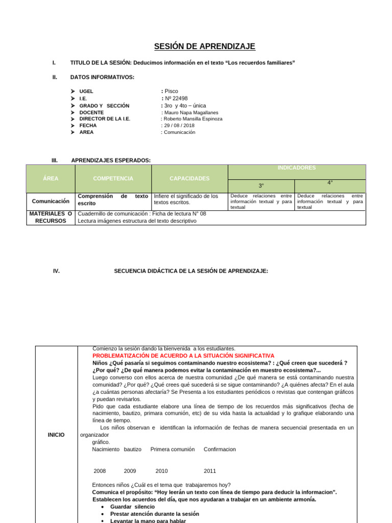 FICHA 8 COMUNICACION | PDF | Cognición | Aprendizaje