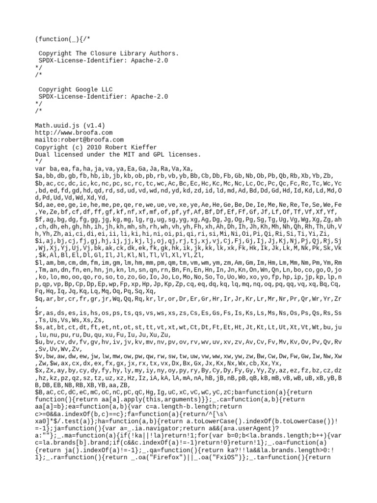 Math.uuid.js Library Overview | PDF