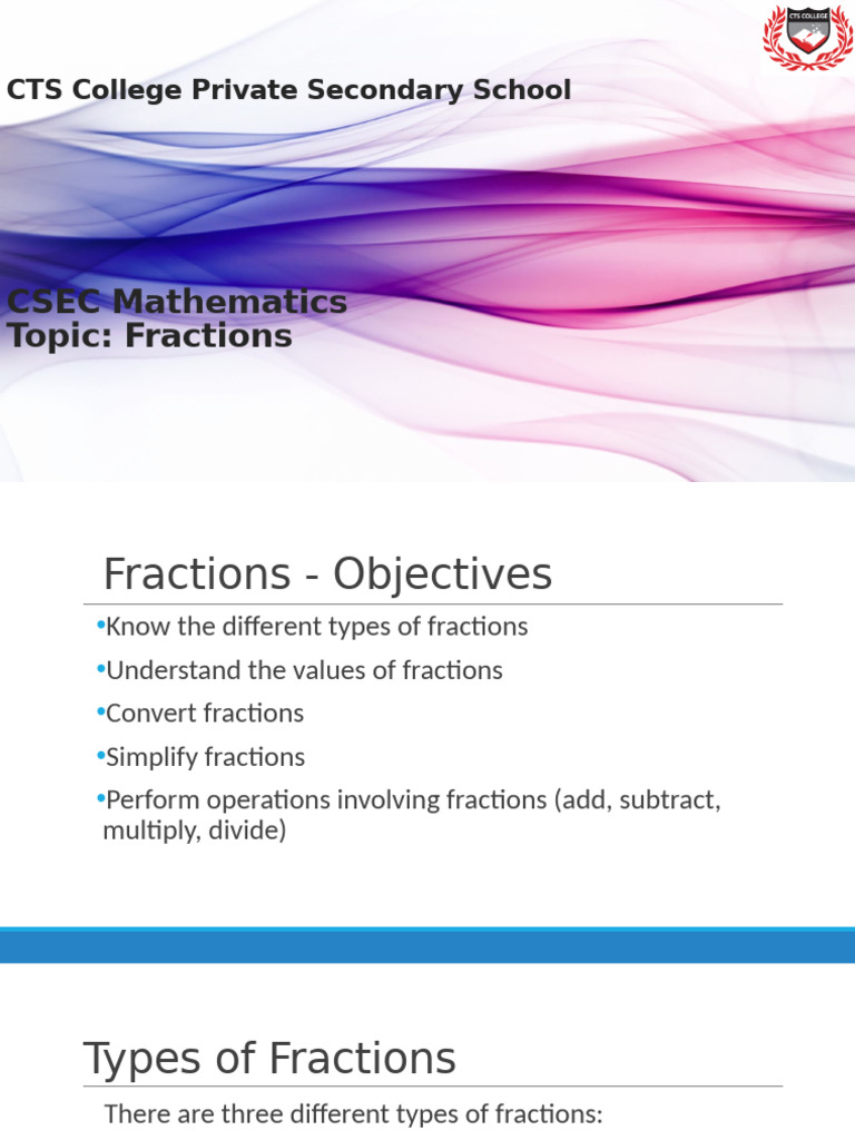 CSEC Mathematics: Understanding Fractions | PDF | Multiplication ...
