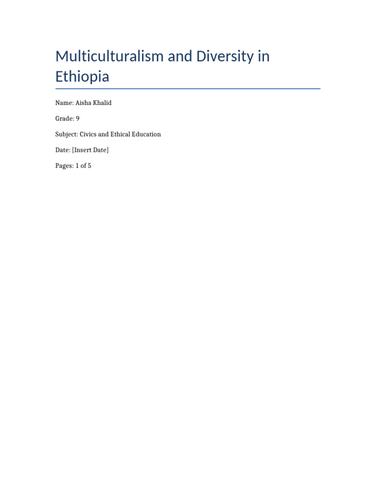 Ethiopia's Multicultural Diversity Explained | PDF | Multiculturalism ...