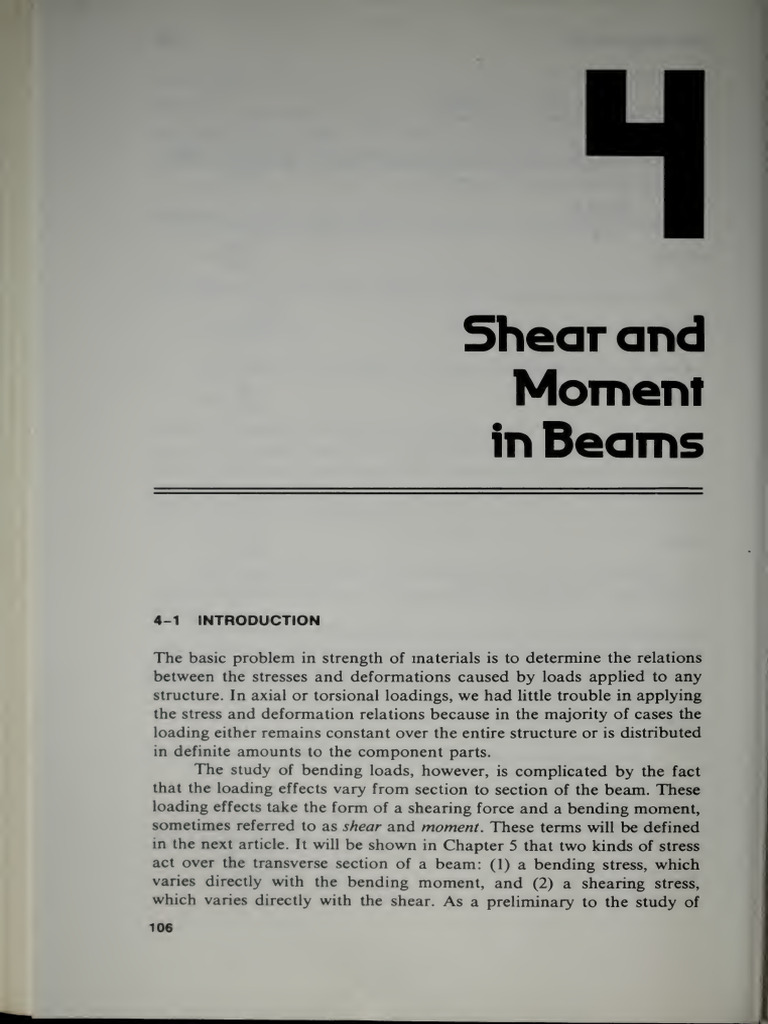 Shear and Bending Moment in Beams | PDF | Bending | Beam (Structure)