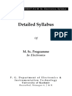 Syllabus of M.sc. Electronics - New - 2011