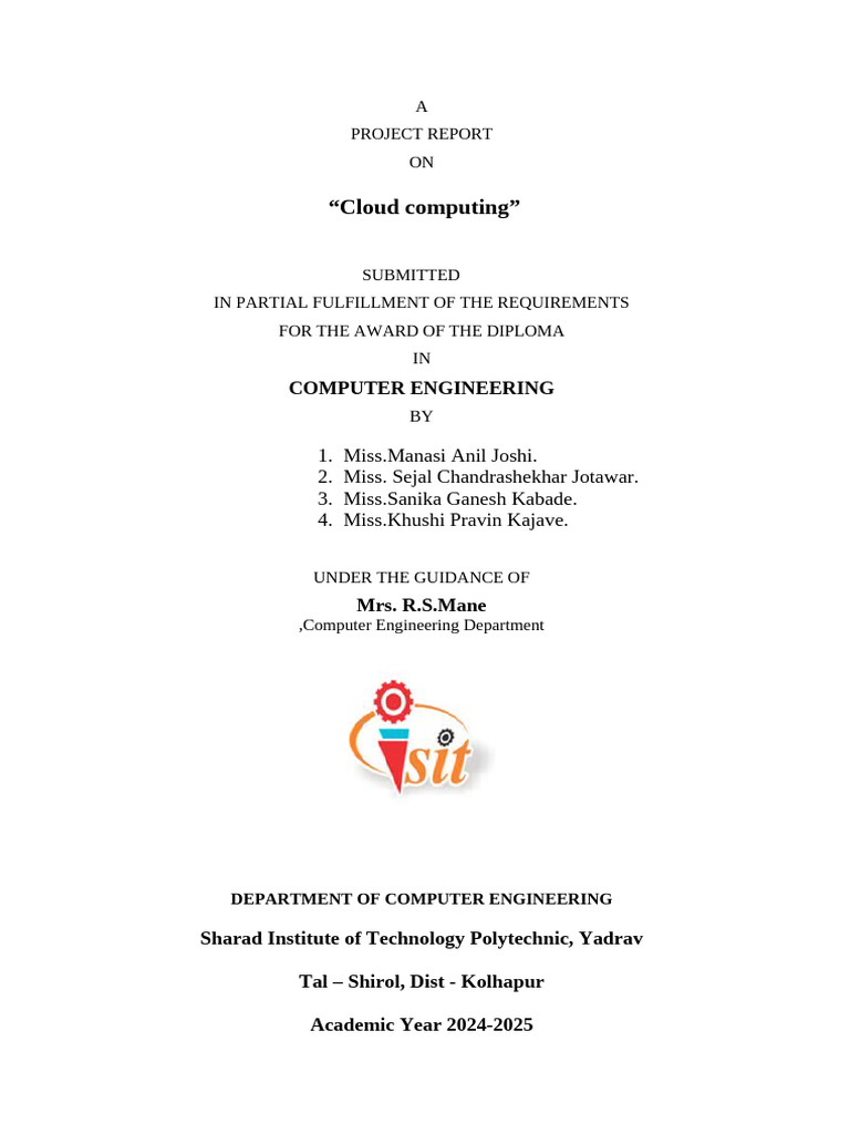 Cloud Computing Project Report | PDF | Cloud Computing | Software As A ...