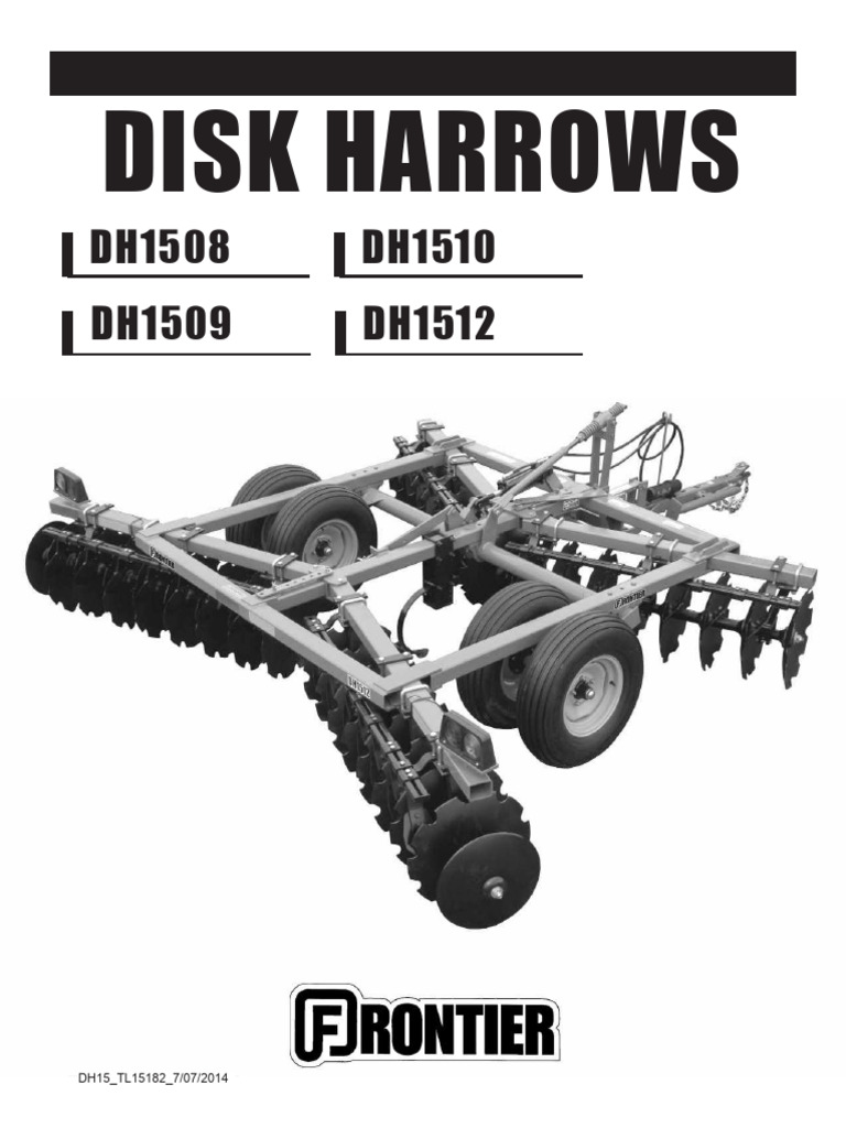 Frontier Disk Harrow Operator's Manual | PDF | Tractor | Screw