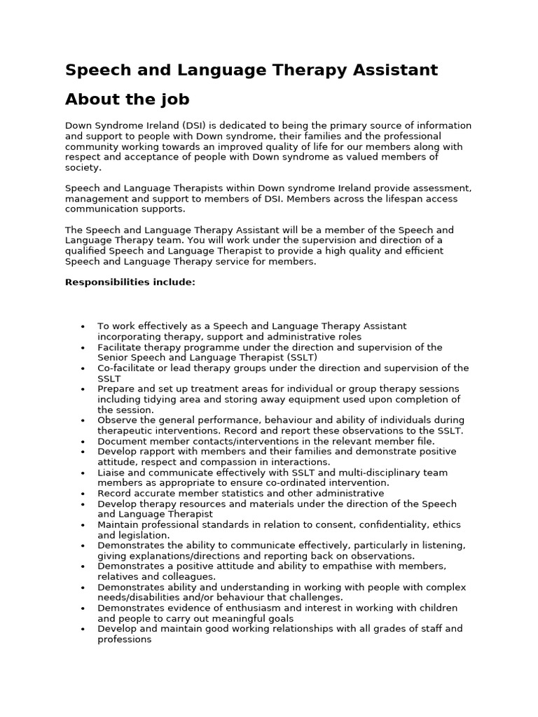 WHAT IS A SPEECH AND LANGUAGE THERAPY ASSISTANT visual data 5