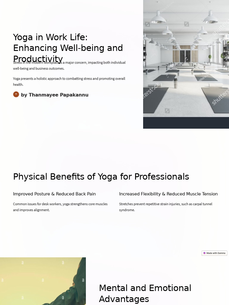 Yoga in Work Life Enhancing Well Being and Productivity | PDF
