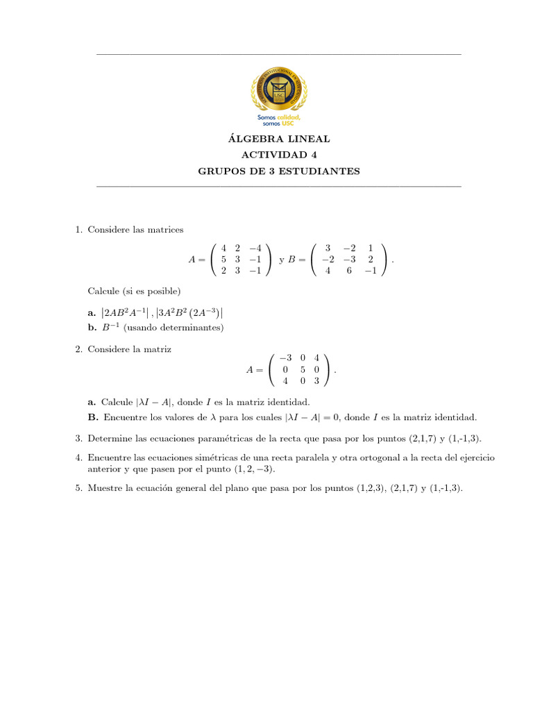 Taller 2 Matrices | PDF