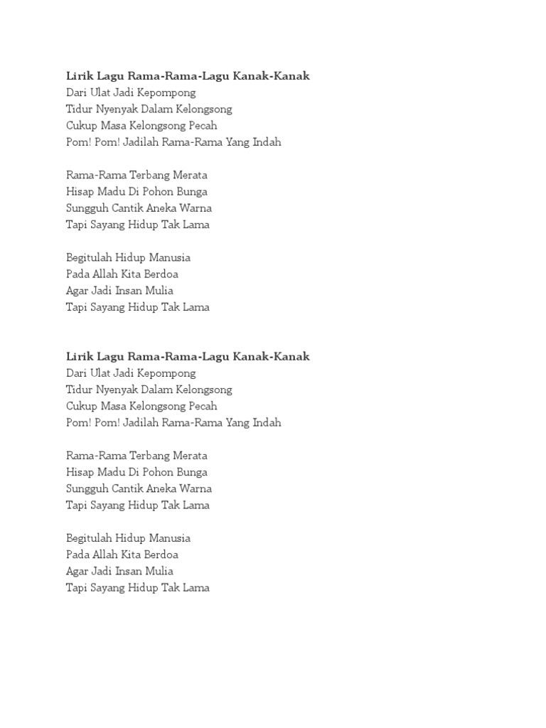 Lirik Lagu Rama  PDF