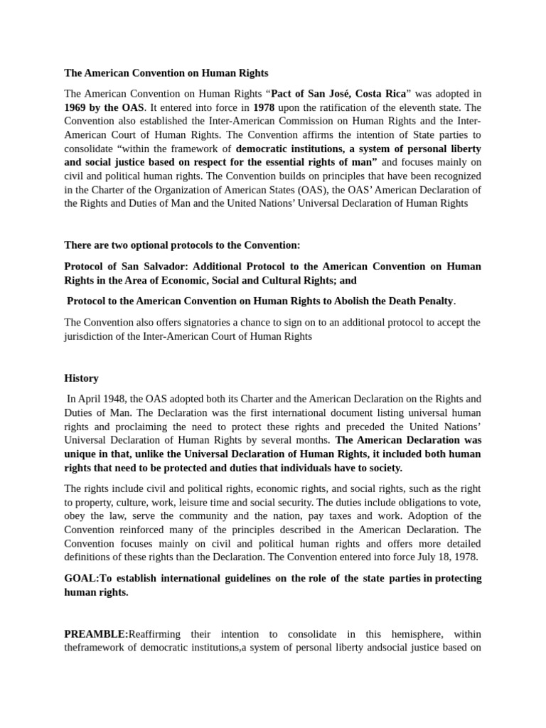 American Convention on Human Rights Overview | PDF | Human Rights | Justice
