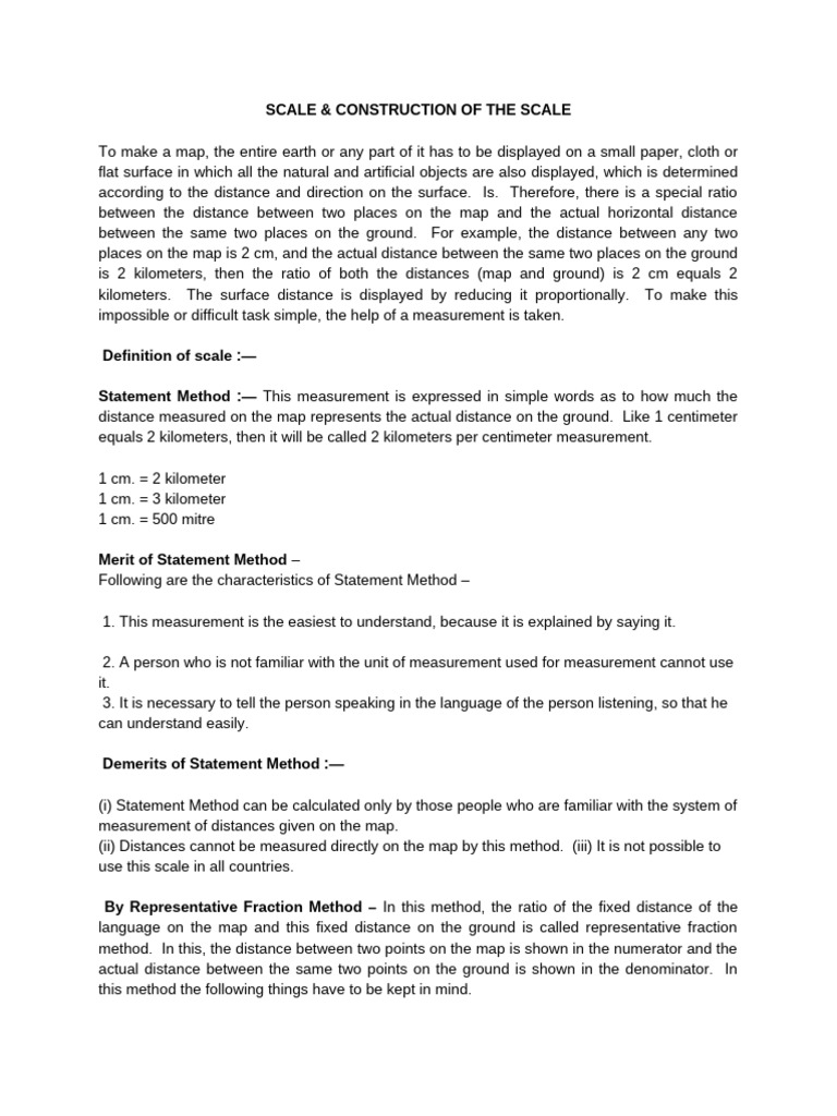 Scale & Consturction of Scale | PDF | Map