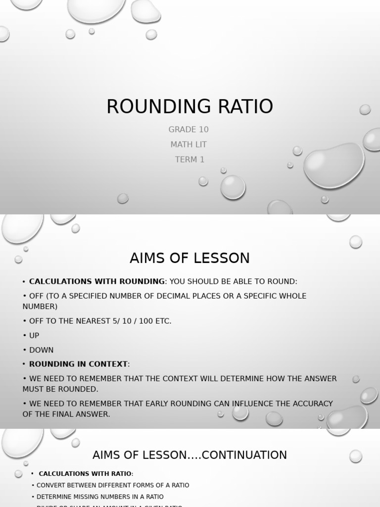 Rounding and Ratio Concepts for Grade 10 | PDF | Ratio | Rounding