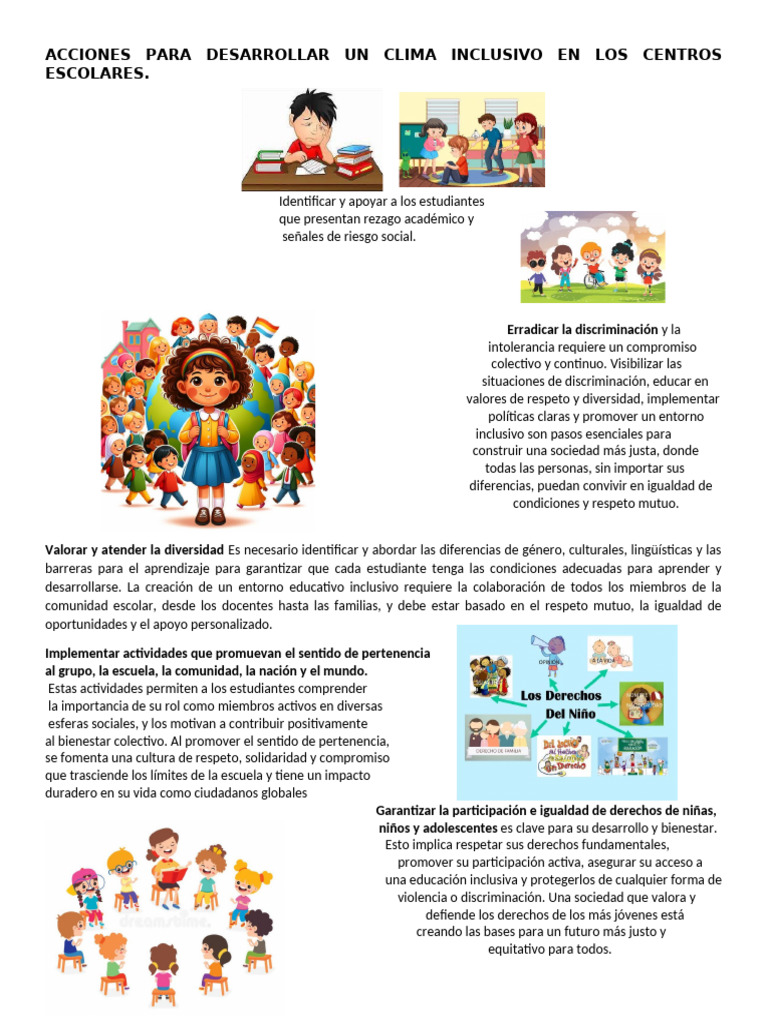 Clima Inclusivo en Centros Escolares | PDF | Escuelas | Discriminación