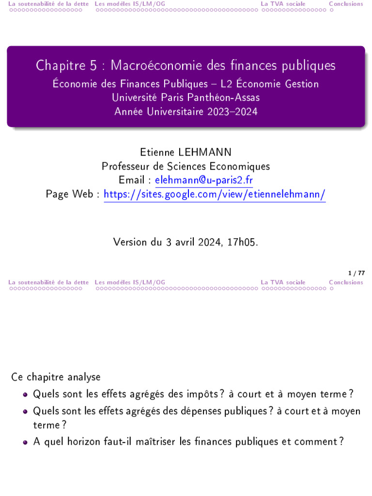 Analyse de la soutenabilité de la dette | PDF | Dette publique ...