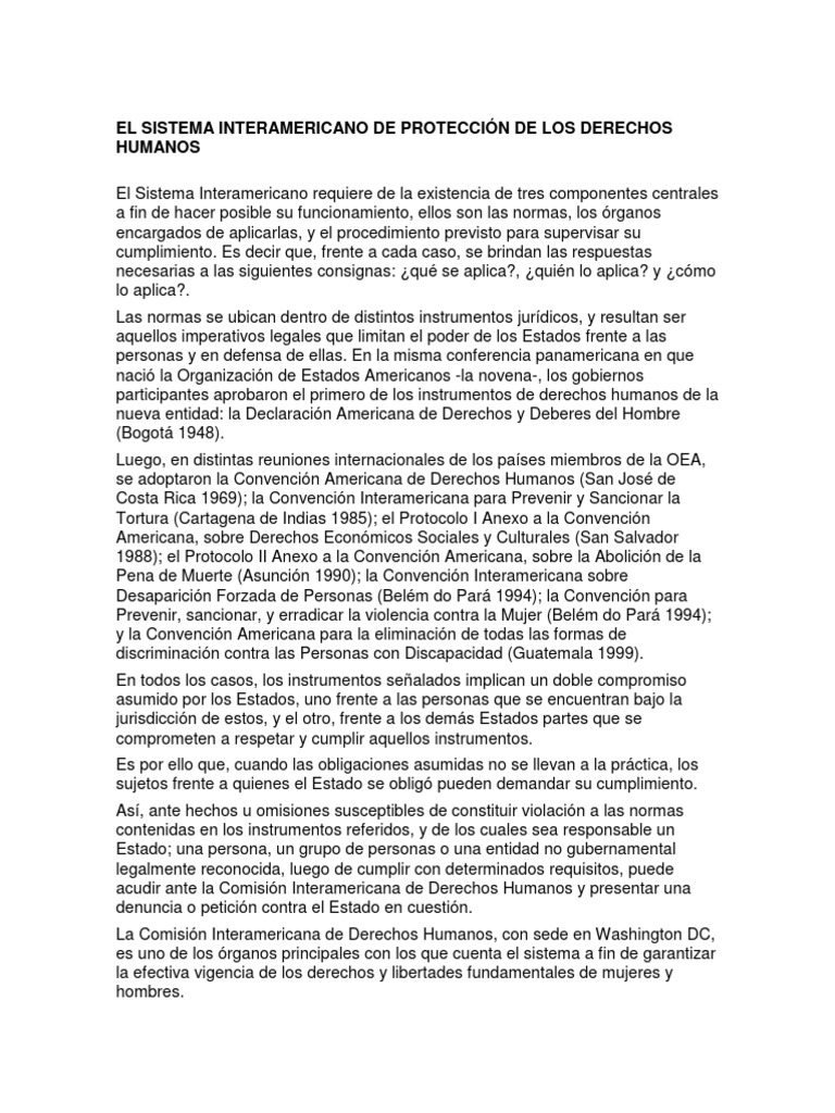 13.el Sistema Interamericano de Protección de Los Derechos Humanos ...