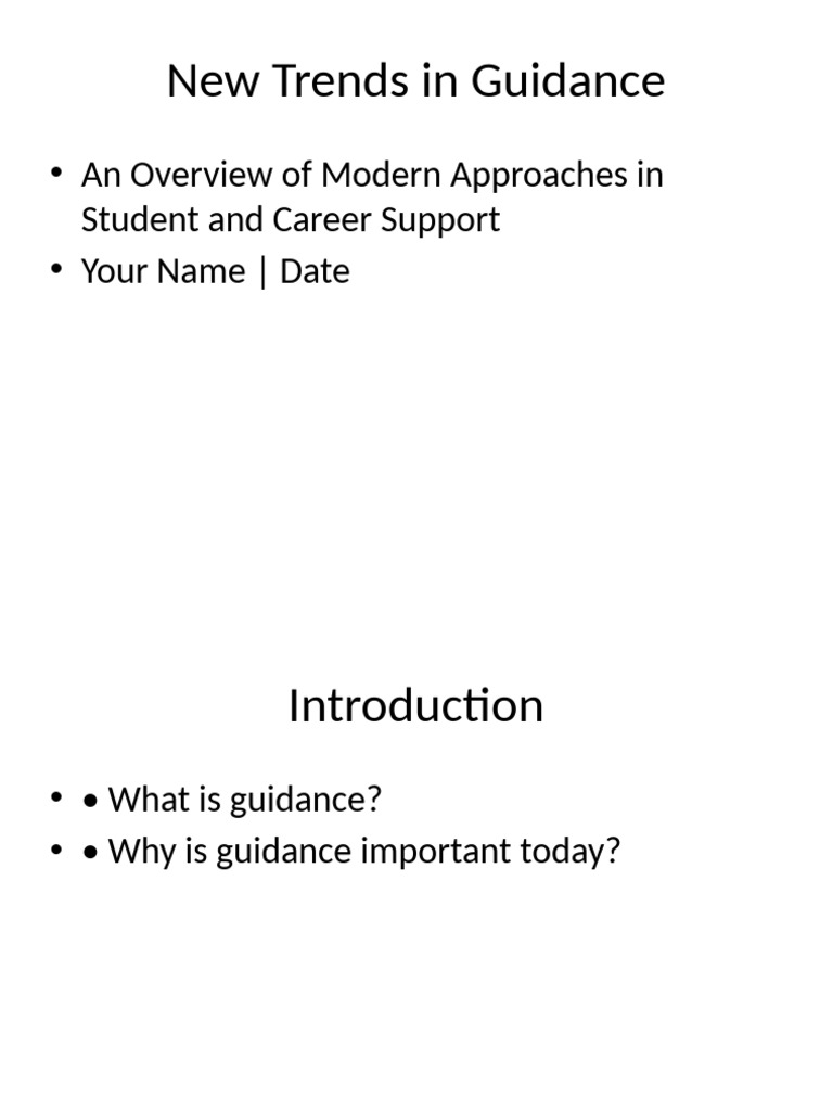 Modern Trends in Student Guidance | PDF
