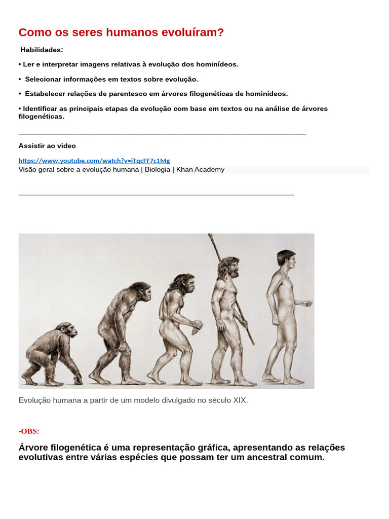 Como Os Seres Humanos Evoluíram | PDF | Evolução | Humano