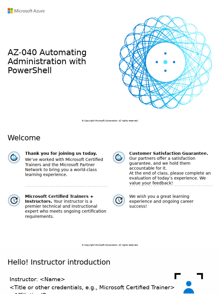AZ-040 PowerShell Automation Workshop | PDF | Microsoft Windows | Microsoft