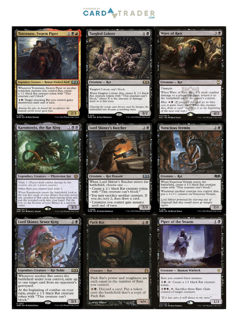 Magic: The Gathering Rat Cards List | PDF