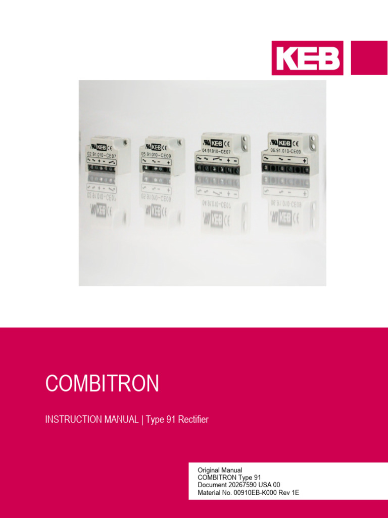 COMBITRON Type 91 Rectifier Manual | PDF | Rectifier | Switch