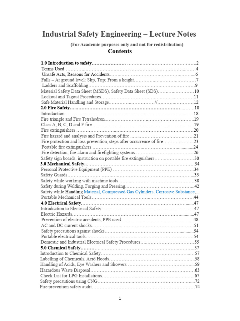 Industrial Safety Engineering Overview | PDF | Occupational Safety And ...