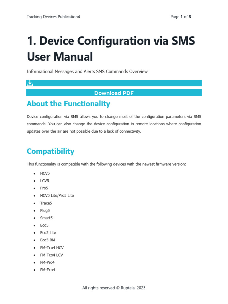 Device Configuration Via Sms User Manual | PDF | Computing | Computer ...