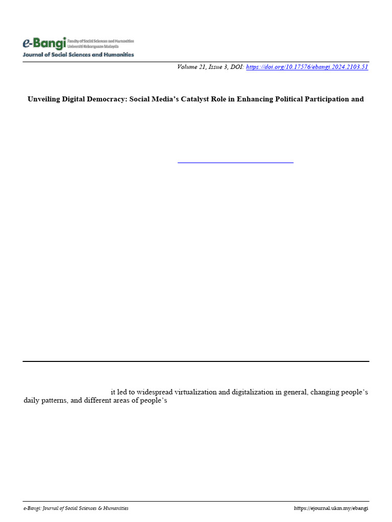 Social Media's Role in Digital Democracy | PDF | Social Media | Popular ...