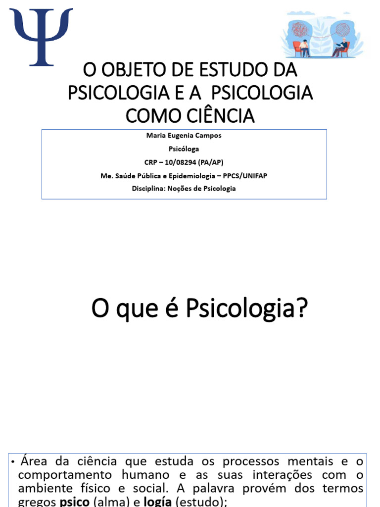 Psicologia: Objeto, História e Ciência | PDF | Psicologia | Mente