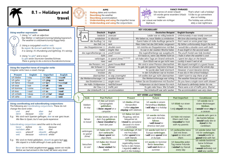 8.1 Holidays and Travel BMe | PDF